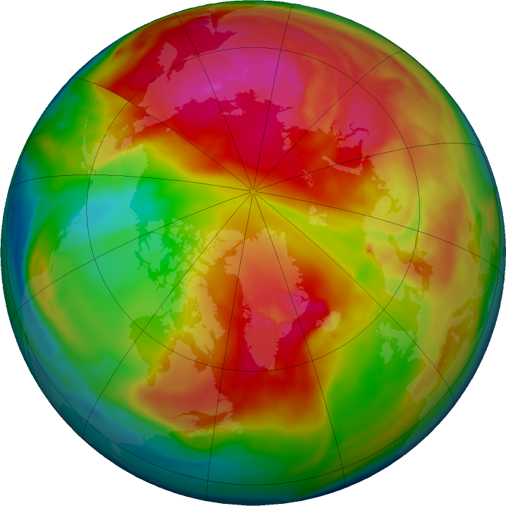 Arctic ozone map for 18 February 2018